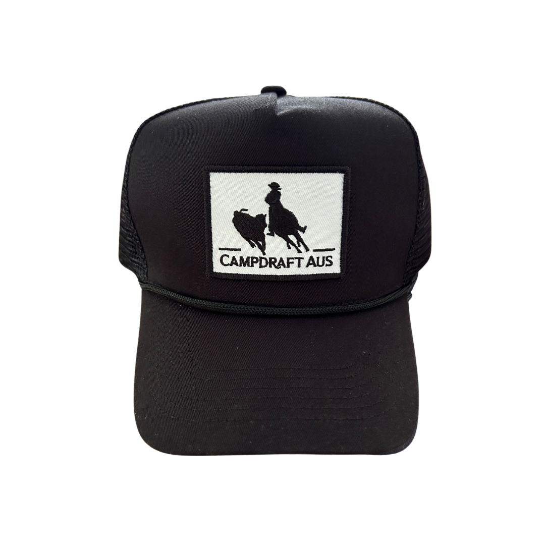 CampdraftAus Vintage Trucker Cap - Matt Black