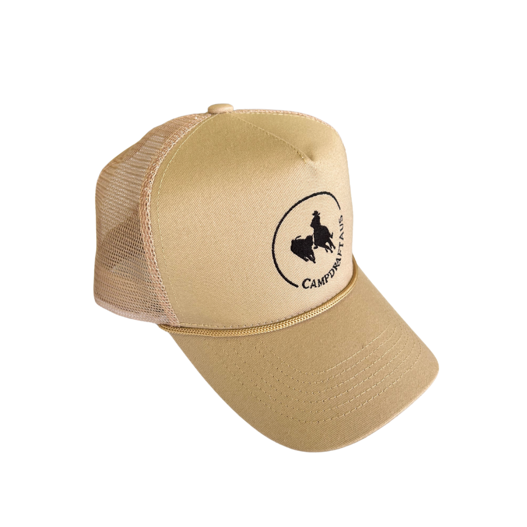 CLEARANCE - CampdraftAus Vintage Trucker Cap - Light Sand