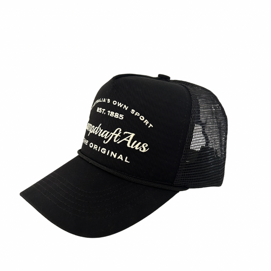 CampdraftAus Retro Trucker Cap - Black