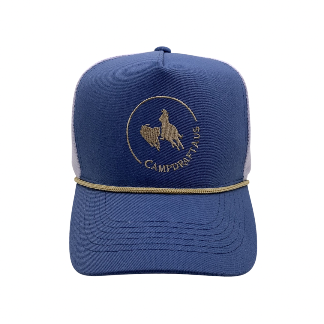 CLEARANCE - CampdraftAus Vintage Trucker Cap - Mid Blue