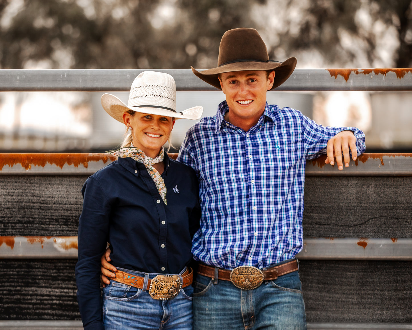 CLEARANCE - Men's Long Sleeve Shirt - Navy/Teal Plaid