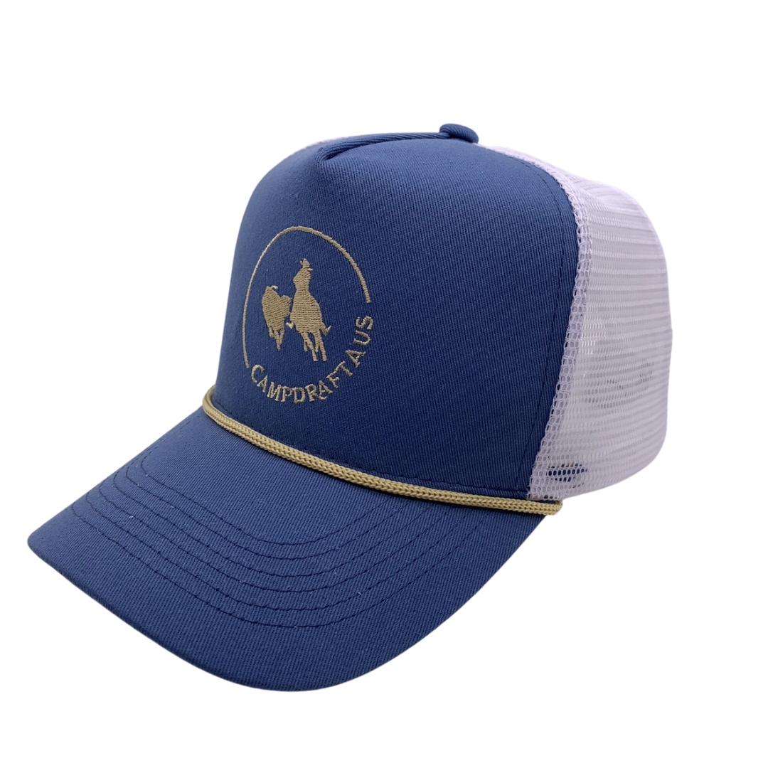 CLEARANCE - CampdraftAus Vintage Trucker Cap - Mid Blue