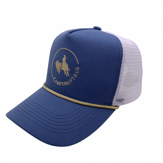 CLEARANCE - CampdraftAus Vintage Trucker Cap - Mid Blue