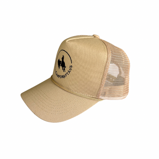 CLEARANCE - CampdraftAus Vintage Trucker Cap - Light Sand