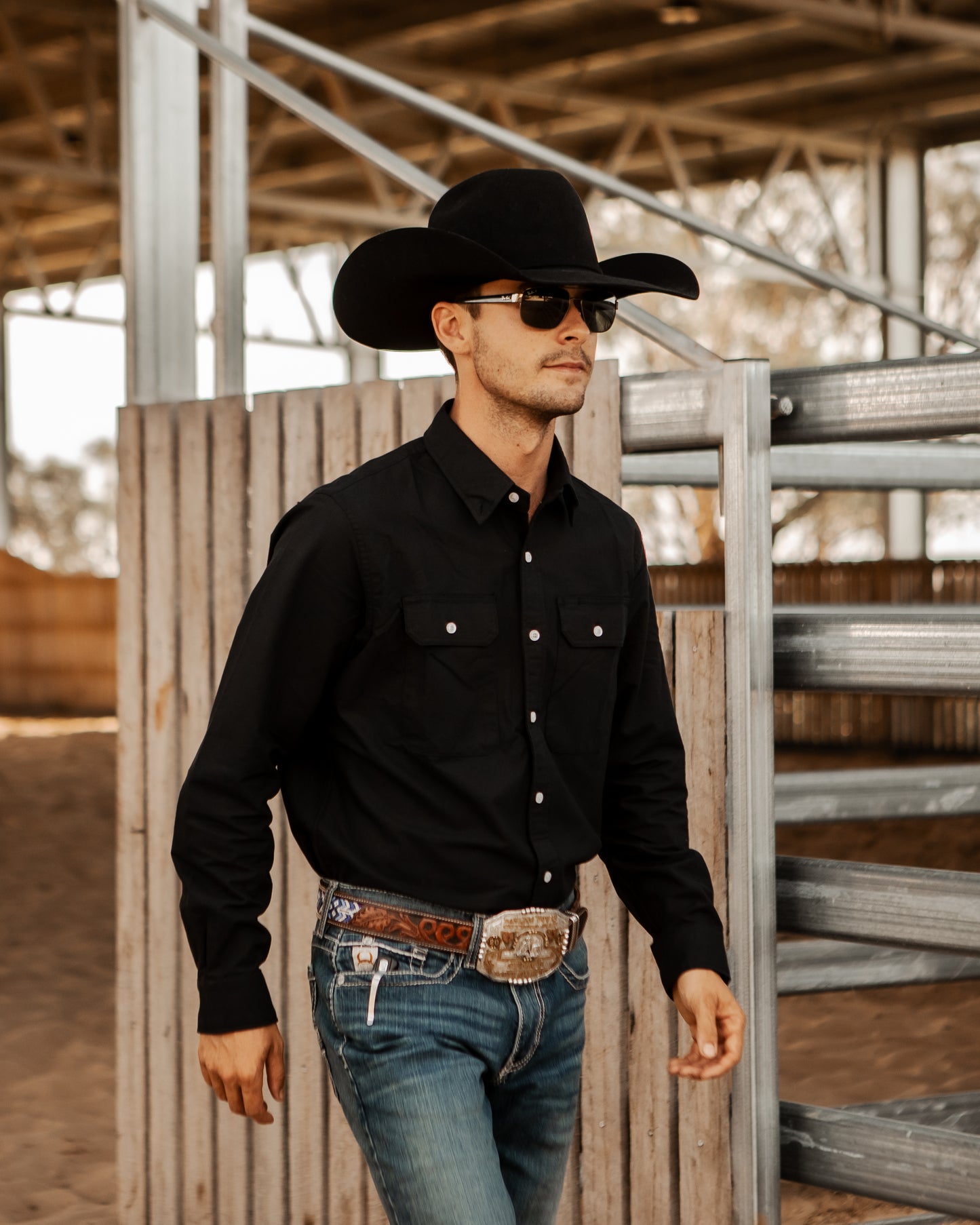 CLEARANCE - Mens Black Oxford Shirt