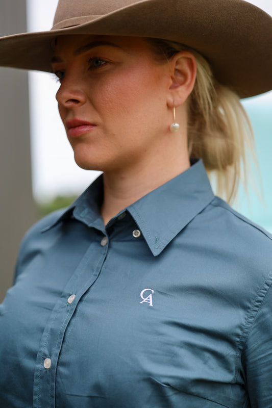 CLEARANCE - Ladies NEW Classic Fit Long Sleeve Shirt - Dark Teal