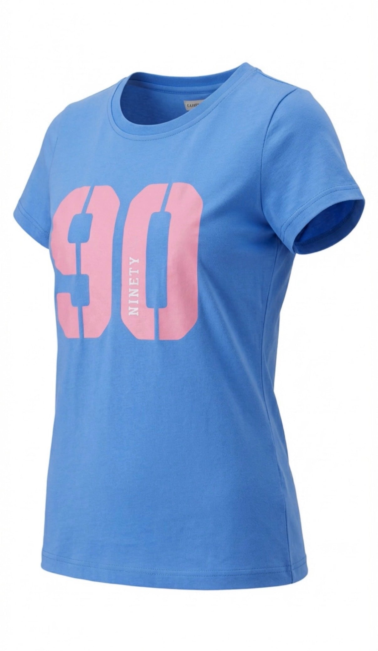 Ladies Ninety Logo Tee - Cornflower