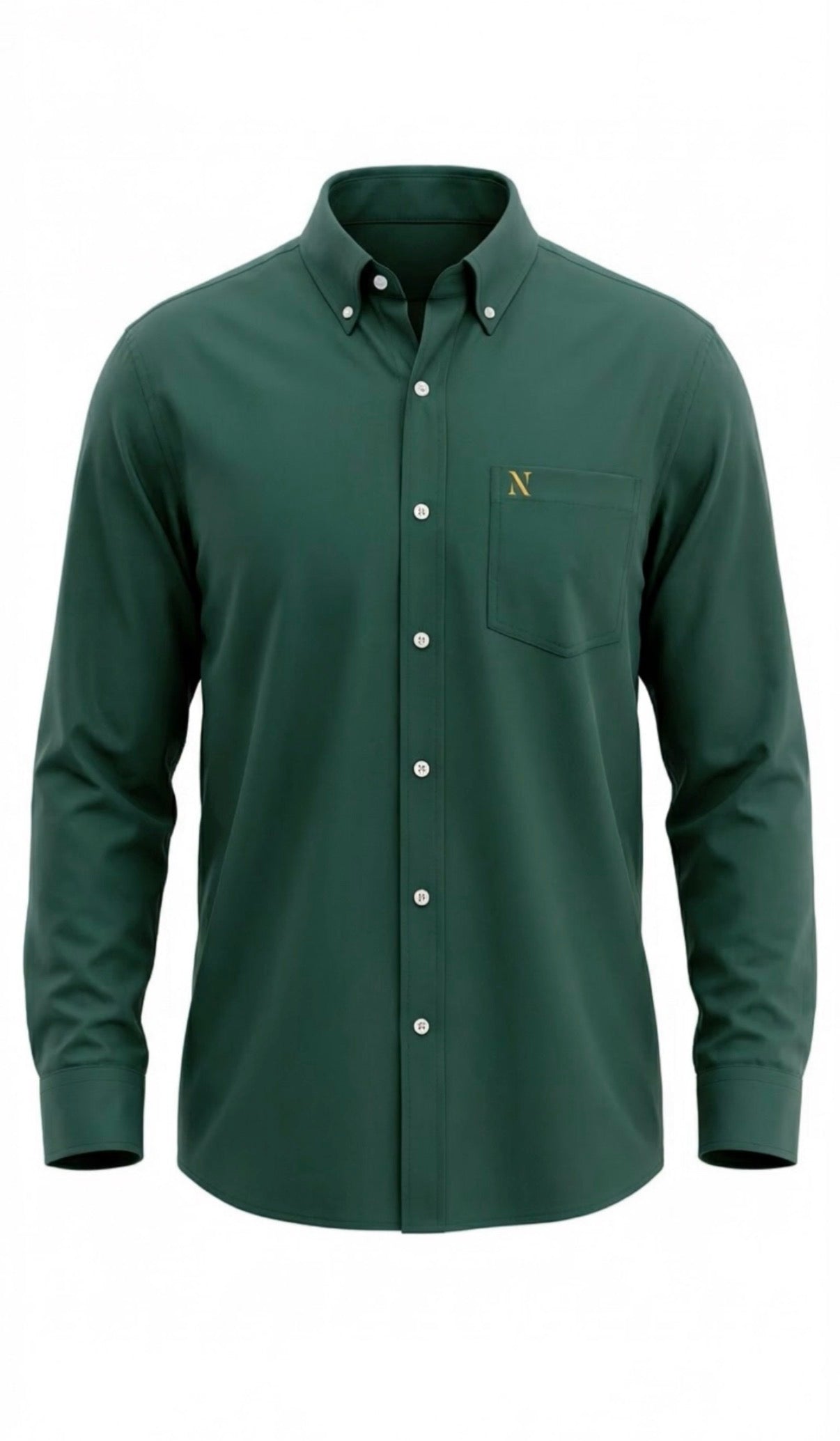 NINETY Men's Long Sleeve Shirt - Forest Green