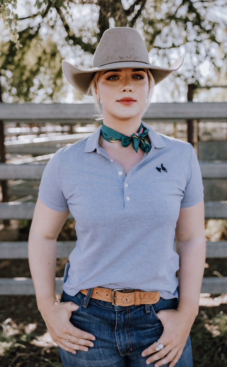 CLEARANCE - Ladies Grey Polo Shirt