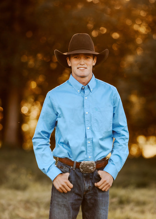 CLEARANCE - Men's Long Sleeve Shirt - Cornflower