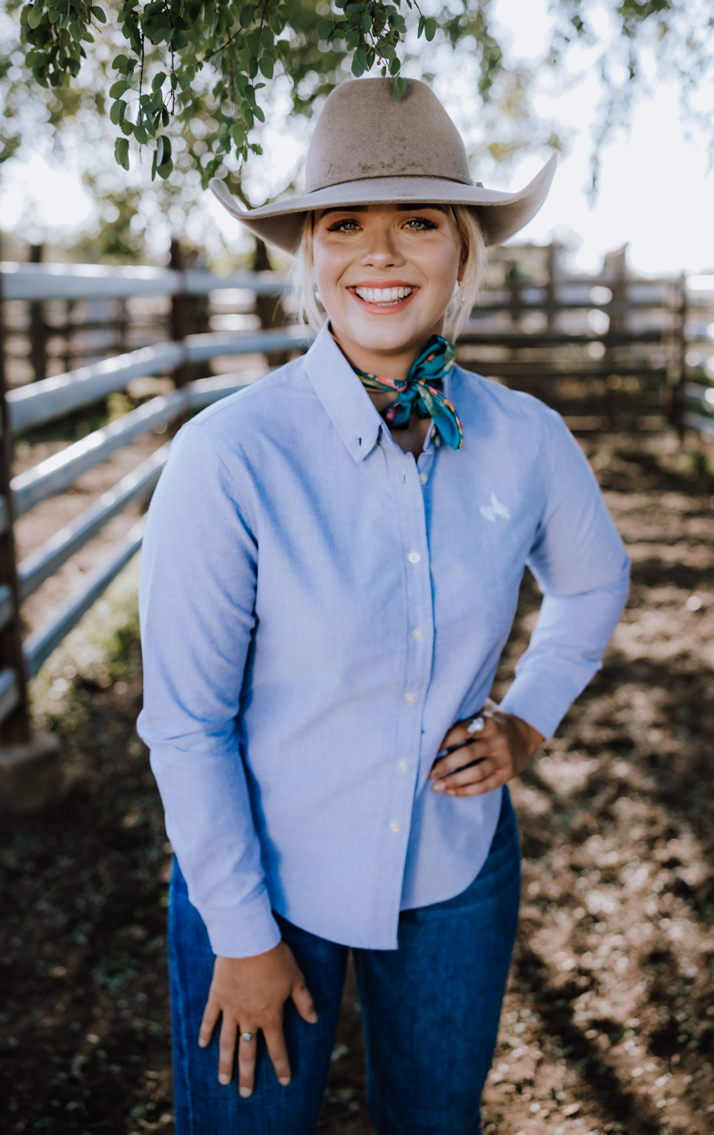 CLEARANCE - Ladies Charcoal Oxford Shirt