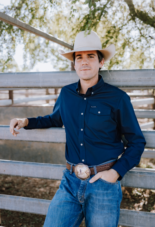 CLEARANCE - Mens Long Sleeve Navy Shirt
