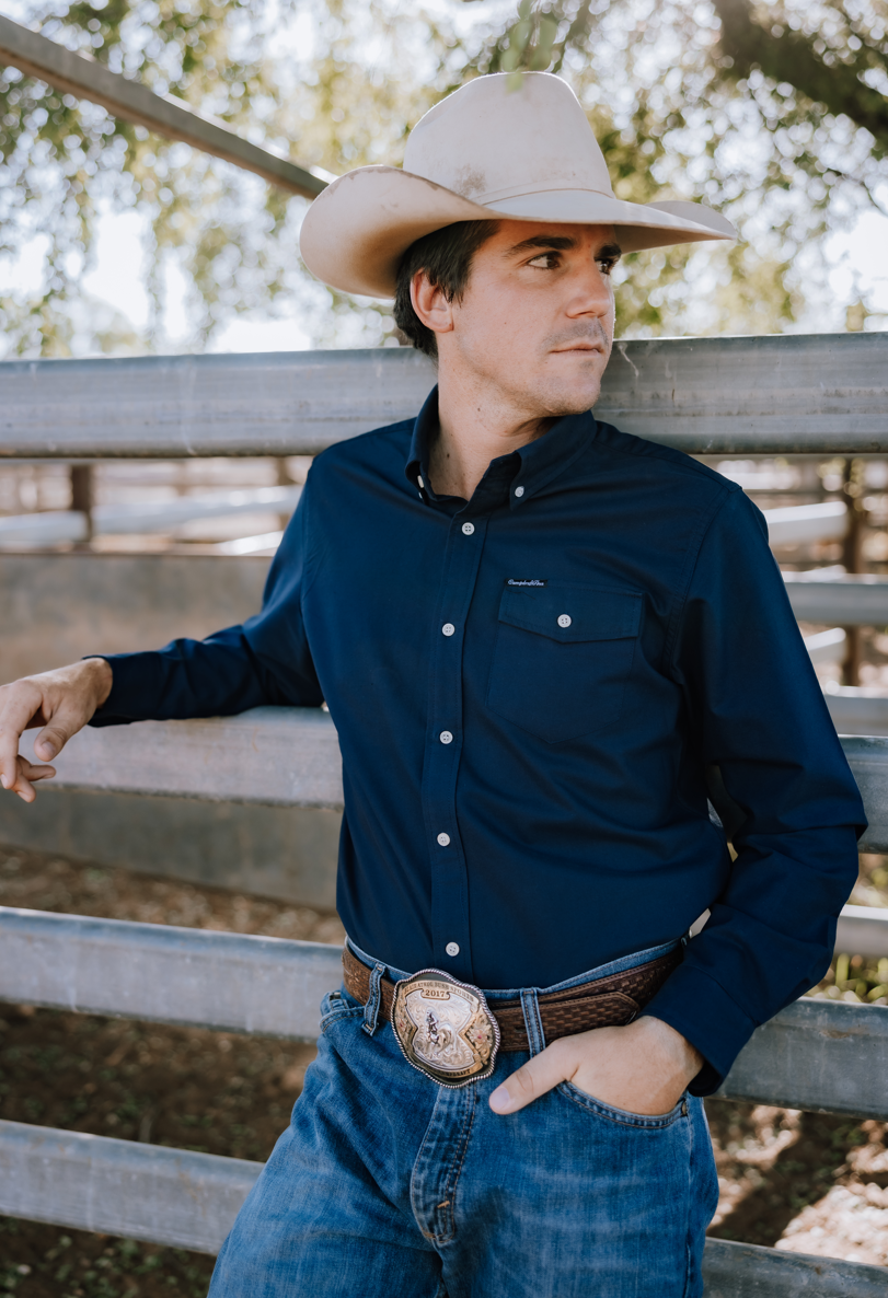 CLEARANCE - Mens Long Sleeve Navy Shirt