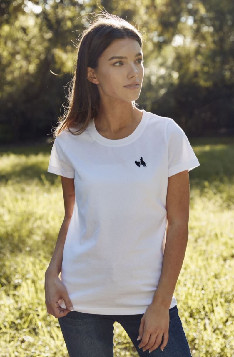 Ladies Embroidered White T Shirt