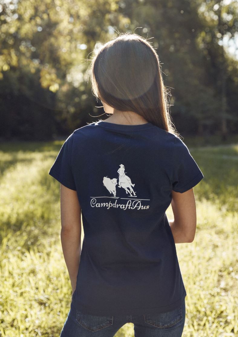CLEARANCE - Ladies Printed Navy T Shirt