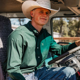 NINETY Men's Long Sleeve Shirt - Forest Green