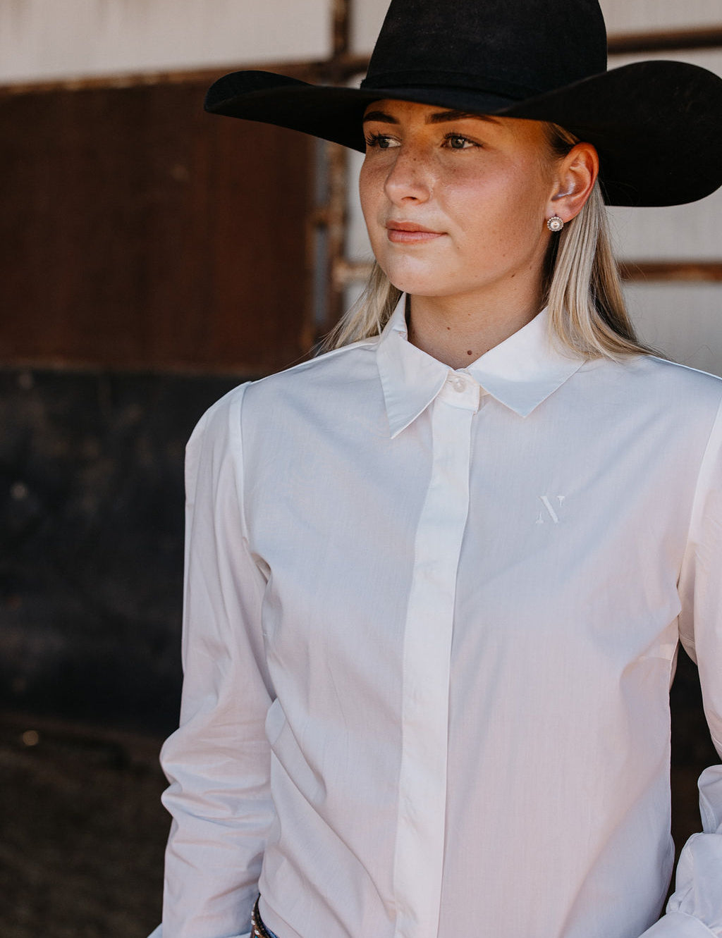 NINETY Ladies Long Sleeve Blouse - Ivory