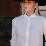 NINETY Ladies Long Sleeve Blouse - Ivory