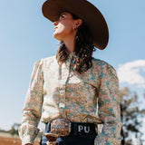 NINETY Ladies Long Sleeve Blouse - Spring Floral