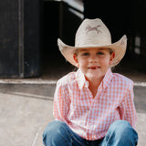 NINETY Kids Long Sleeve Shirt - Peach Check