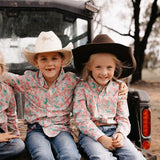 NINETY Kids Long Sleeve Shirt - Pink Floral