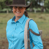 Ladies Classic Fit Long Sleeve Shirt - Cornflower Blue