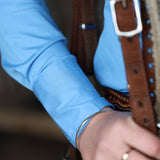 CLEARANCE - Ladies Slim Fit Long Sleeve Shirt - Cornflower Blue