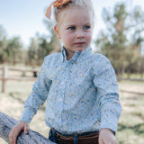 CampdraftKids Long Sleeve Shirt - Blue Floral