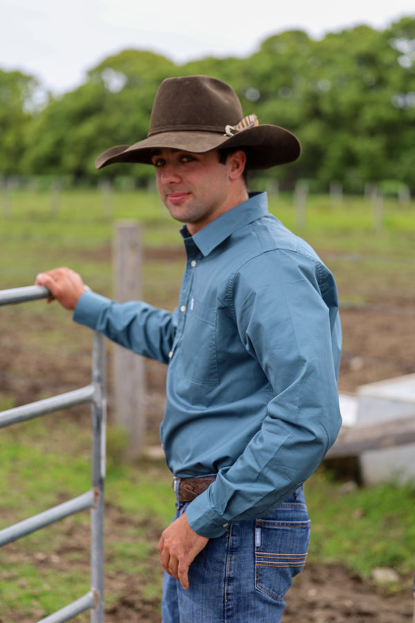 Men's Long Sleeve Shirt - Dark Teal