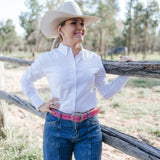 Ladies Classic Fit Long Sleeve Shirt - White