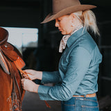 Ladies Classic Fit Long Sleeve Shirt - Dark Teal