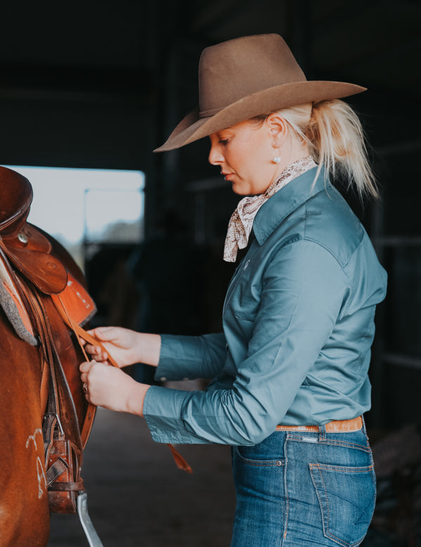 Ladies Classic Fit Long Sleeve Shirt - Dark Teal