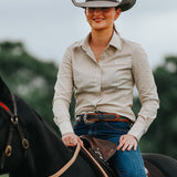 Ladies Classic Fit Long Sleeve Shirt - Natural