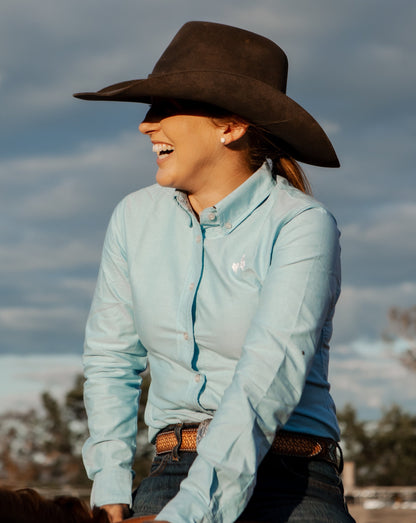 Ladies Oxford Shirt - Aqua