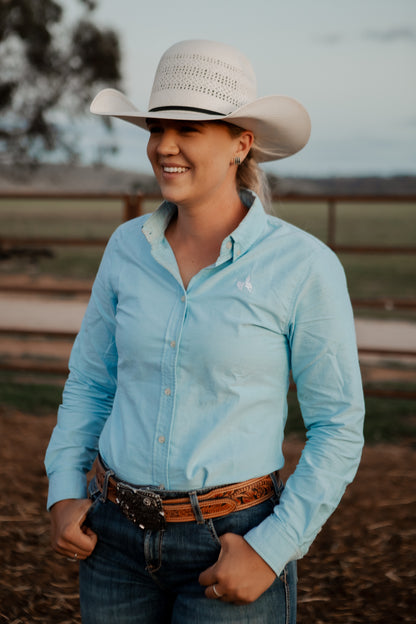 Ladies Oxford Shirt - Aqua