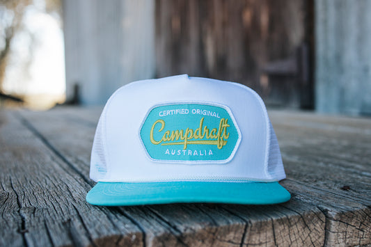 CampdraftAus Certified Logo Cap - White/Teal