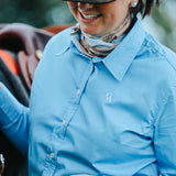Ladies Classic Fit Long Sleeve Shirt - Cornflower Blue