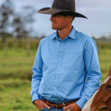 Men's Long Sleeve Shirt - Cornflower