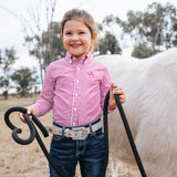 CampdraftKids Long Sleeve Shirt - Hot Pink Stripe