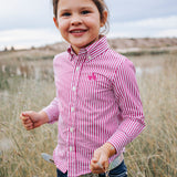 CampdraftKids Long Sleeve Shirt - Hot Pink Stripe