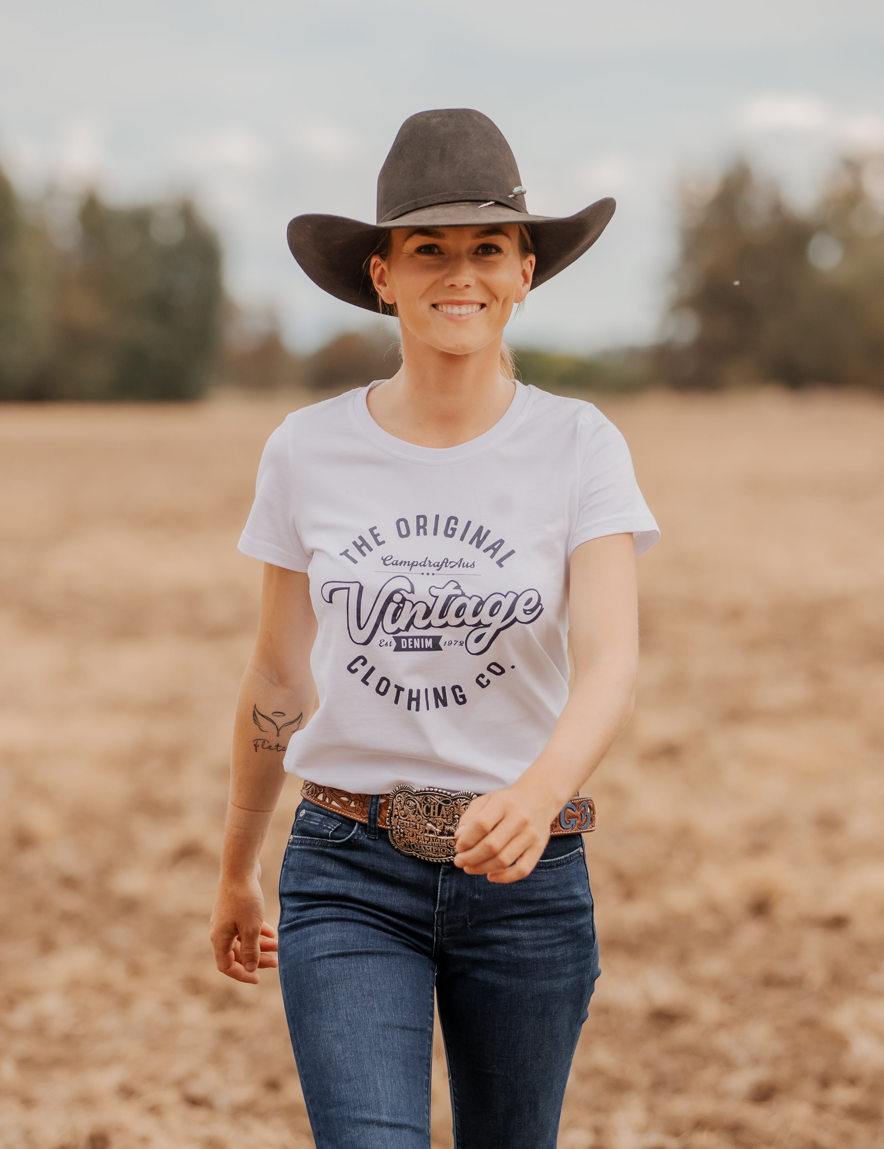Ladies Vintage Tee - White