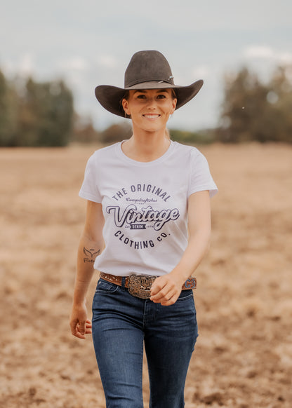 Ladies Vintage Tee - White