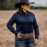 Ladies Classic Fit Long Sleeve Shirt - Navy