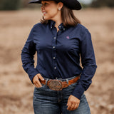 Ladies Classic Fit Long Sleeve Shirt - Navy