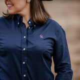Ladies Classic Fit Long Sleeve Shirt - Navy