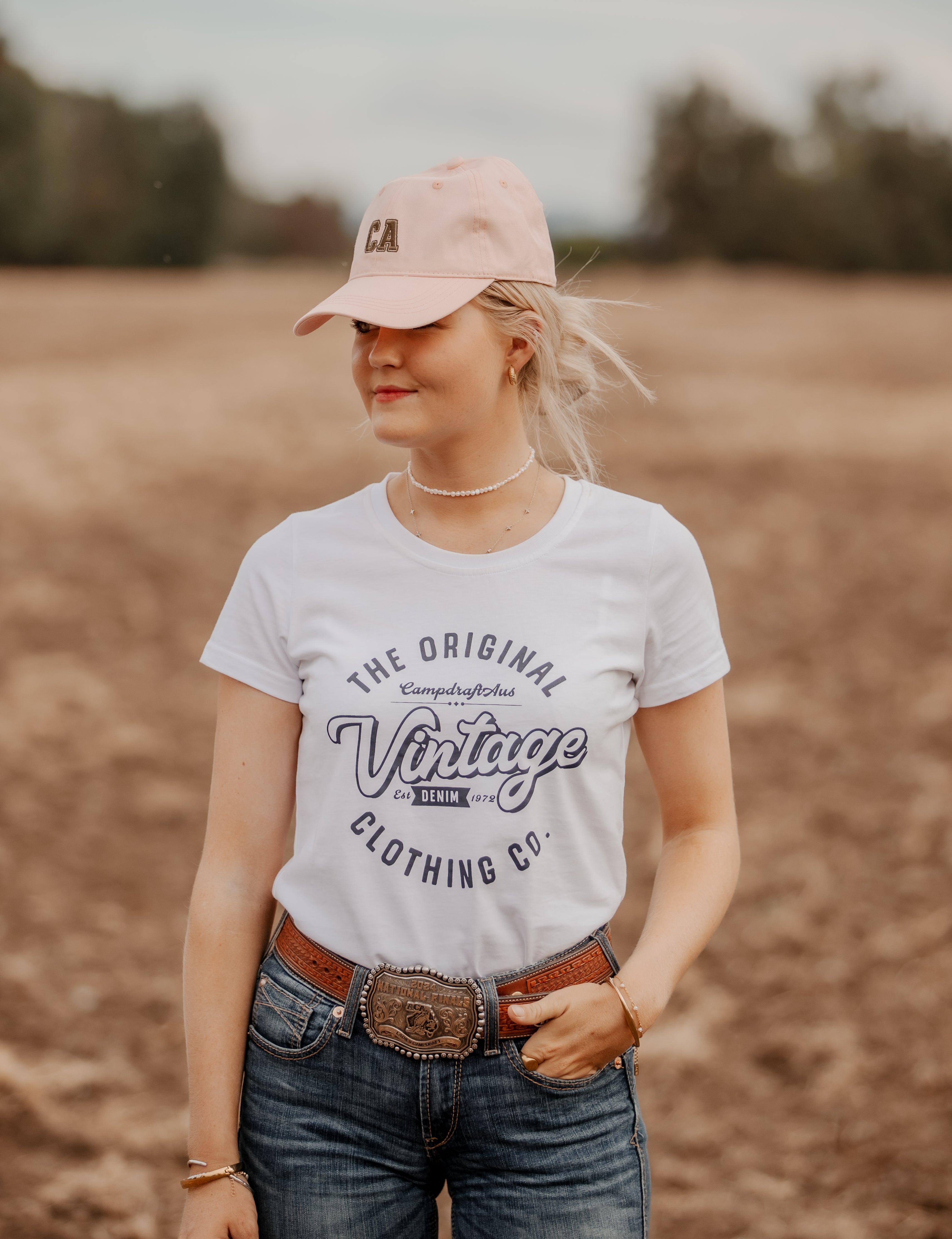 Ladies Vintage Tee - White