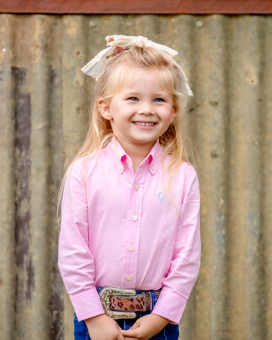 CampdraftKids Long Sleeve Shirt - Baby Pink