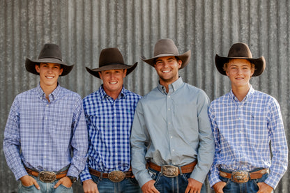 Men's Long Sleeve Shirt - Grey/Navy Plaid