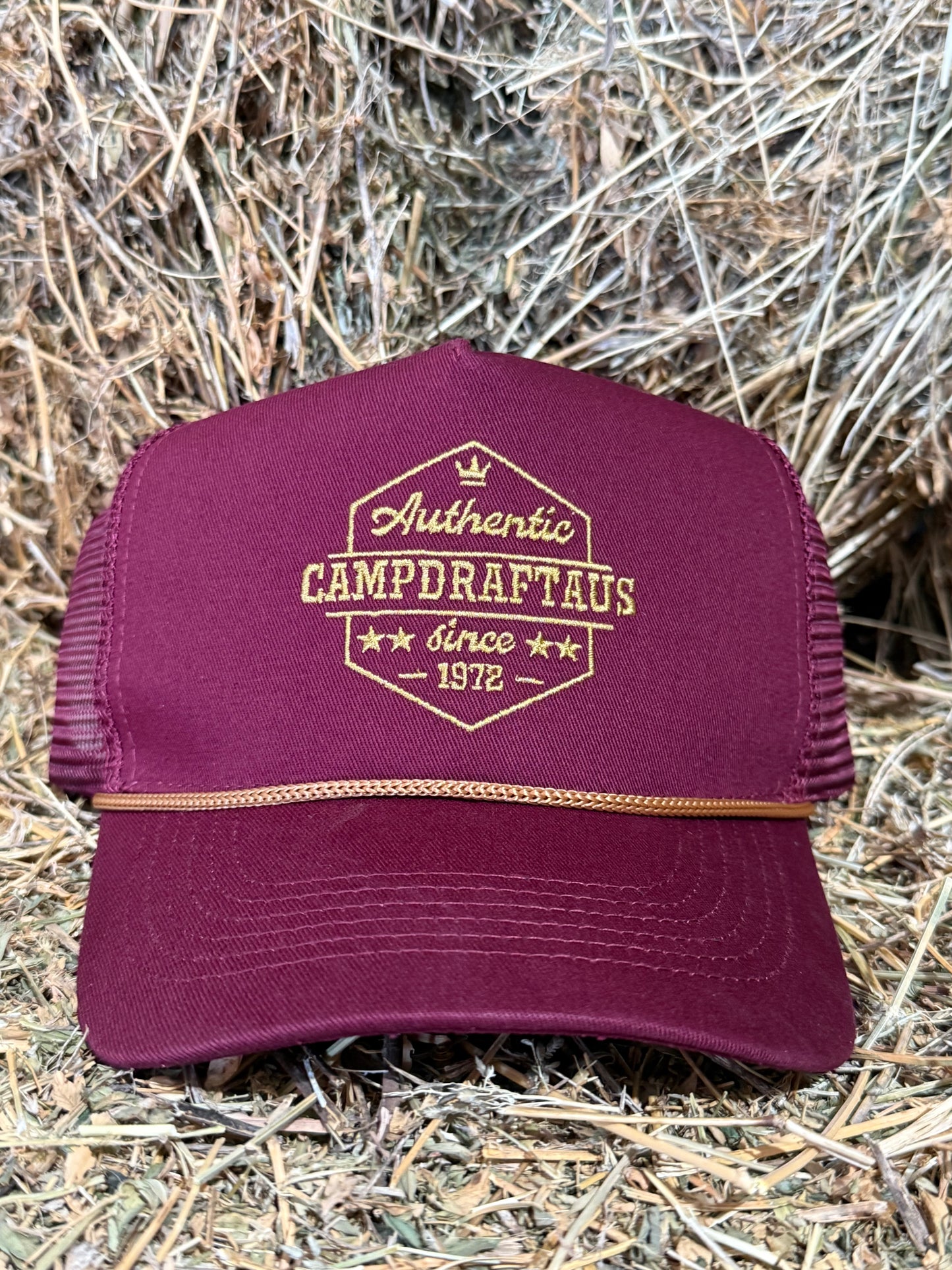 CampdraftAus Heritage Cotton Trucker Cap - Maroon