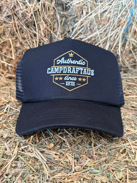 CampdraftAus Heritage Cotton Trucker Cap - Black